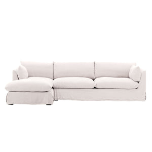 Karina Living Otis 2 Piece Chaise Sectional Slipcover LAF - Premium Linen Fabric for Stylish and Durable Protection Easton Natural DOV79025L-SL-NATL