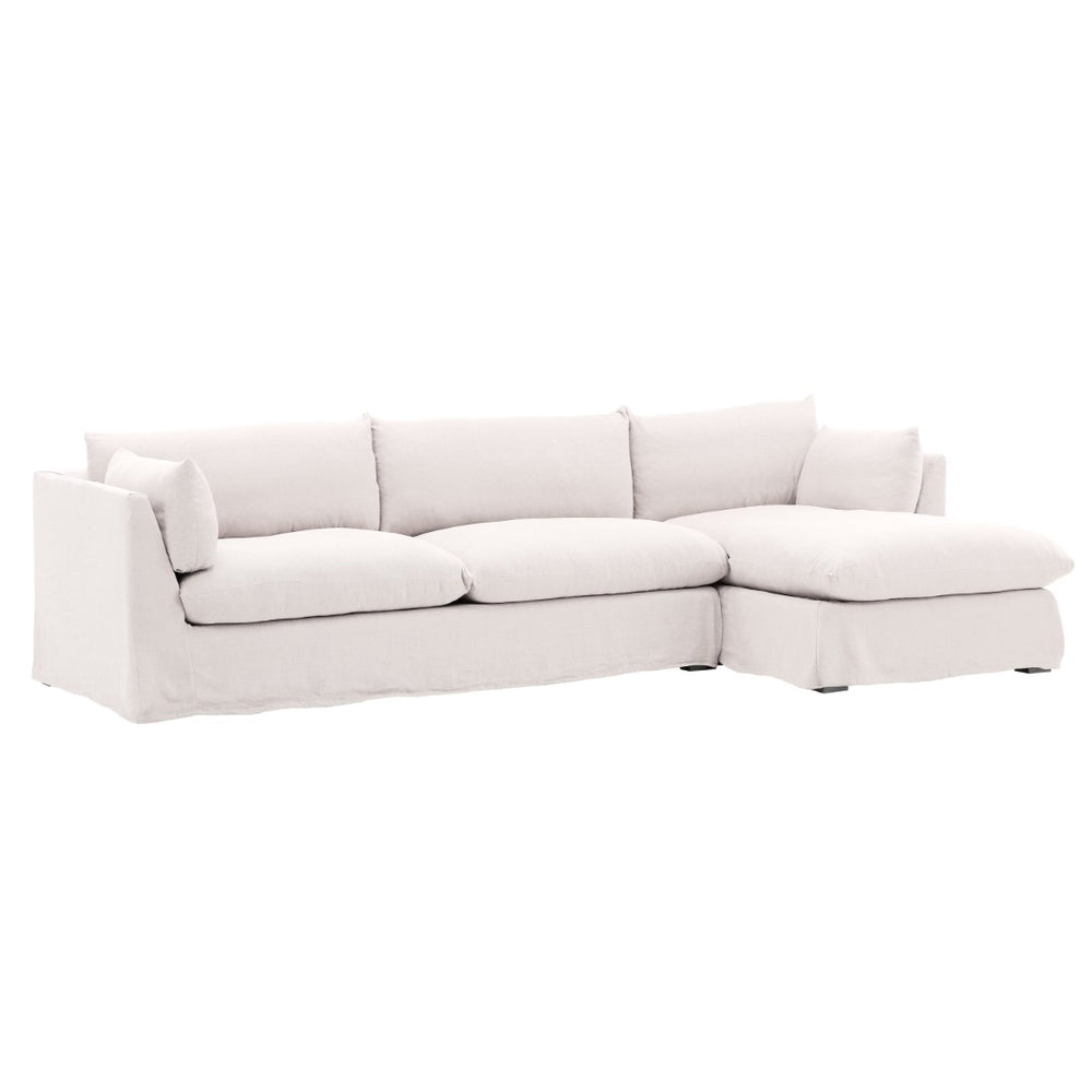 Karina Living Otis Durable 2-Piece Slipcover for RAF Chaise Sectional – Stain-Resistant Linen in Easton Natural DOV79025R-SL-NATL