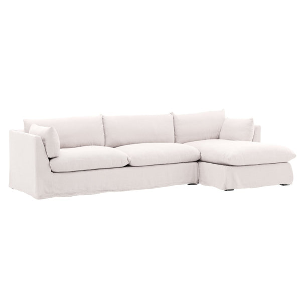 Karina Living Otis Durable 2-Piece Slipcover for RAF Chaise Sectional – Stain-Resistant Linen in Easton Natural DOV79025R-SL-NATL