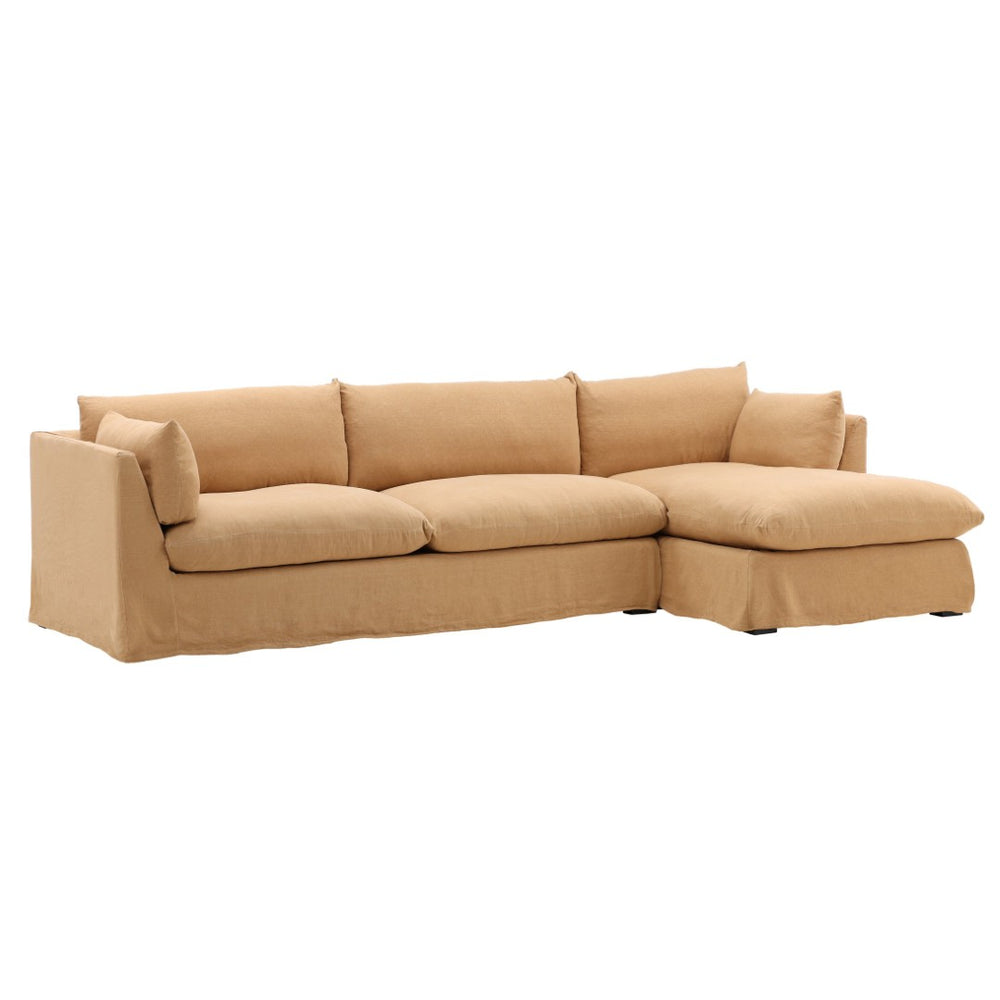 Karina Living Otis 2-Piece Chaise Sectional Slipcover - Durable Performance Linen for Stylish Everyday Living Easton Forest DOV79025R-SL-FRST