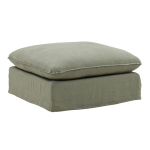 Karina Living Vivian Ottoman Slipcover - Tailored Performance Linen Cover for Stylish Protection and Easy Care Easton Forest DOV79030-SL-FRST