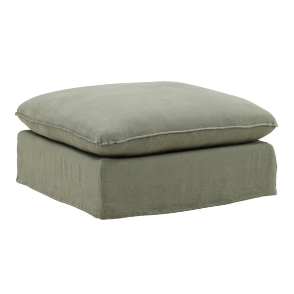 Karina Living Vivian Ottoman Slipcover - Tailored Performance Linen Cover for Stylish Protection and Easy Care Easton Forest DOV79030-SL-FRST