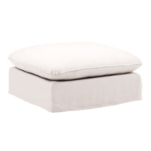 Karina Living Vivian Ottoman Slipcover - Tailored Performance Linen Cover for Stylish Protection and Easy Care Easton Natural DOV79030-SL-NATL