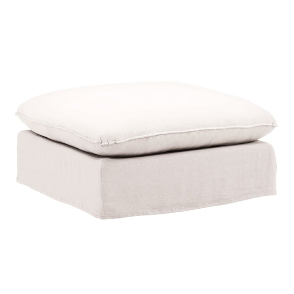 Karina Living Vivian Ottoman Slipcover - Tailored Performance Linen Cover for Stylish Protection and Easy Care Easton Natural DOV79030-SL-NATL