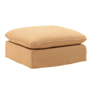 Karina Living Vivian Ottoman Slipcover - Tailored Performance Linen Cover for Stylish Protection and Easy Care Easton Wheat DOV79030-SL-WHET