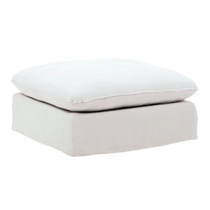 Karina Living Vivian Ottoman Slipcover - Tailored Performance Linen Cover for Stylish Protection and Easy Care Easton White DOV79030-SL-WHIT