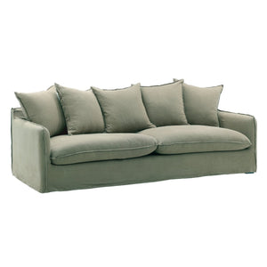 Karina Living Vivian Sofa Slipcover - Elegant Green Performance Linen for Ultimate Sofa Protection & Style Upgrade Easton Forest DOV79031-SL-FRST