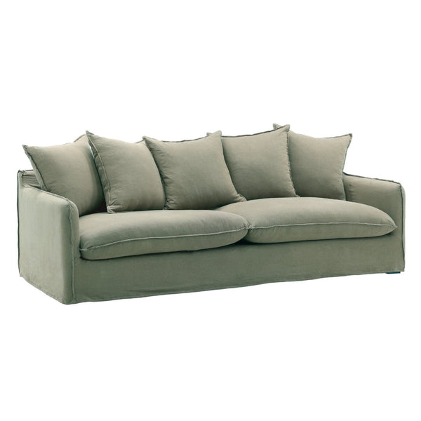 Karina Living Vivian Sofa Slipcover - Elegant Green Performance Linen for Ultimate Sofa Protection & Style Upgrade Easton Forest DOV79031-SL-FRST