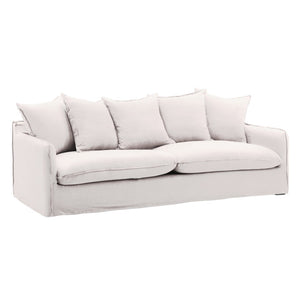 Karina Living Vivian Sofa Slipcover - Elegant Green Performance Linen for Ultimate Sofa Protection & Style Upgrade Easton Natural DOV79031-SL-NATL