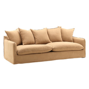 Karina Living Vivian Sofa Slipcover - Elegant Green Performance Linen for Ultimate Sofa Protection & Style Upgrade Easton Wheat DOV79031-SL-WHET