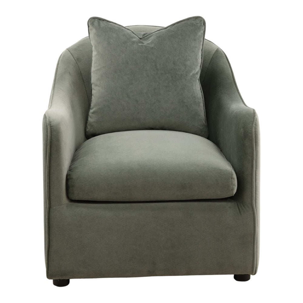 Karina Living Elissa Plush Velvet Occasional Chair in Opal Eucalyptus - Modern Elegance for Any Space DOV79040-GREN