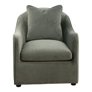 Karina Living Elissa Plush Velvet Occasional Chair in Opal Eucalyptus - Modern Elegance for Any Space DOV79040-GREN