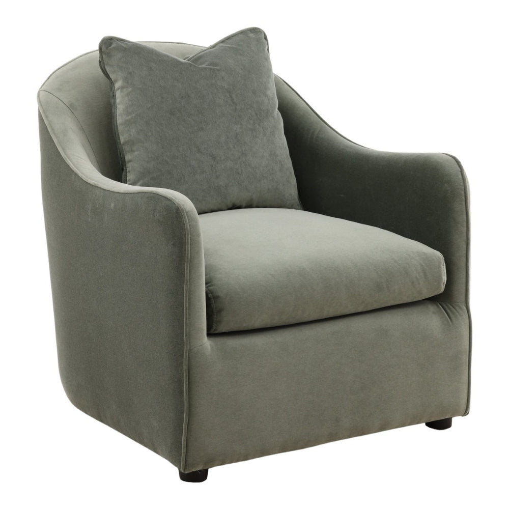 Karina Living Elissa Plush Velvet Occasional Chair in Opal Eucalyptus - Modern Elegance for Any Space DOV79040-GREN