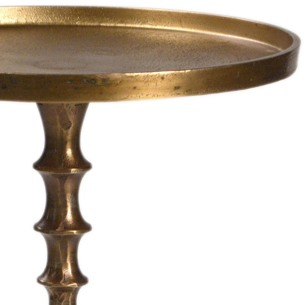 Karina Living Bradford Side Table - Antique Brass Finish, Lightweight Aluminum, Versatile Accent for Any Space DOV8130