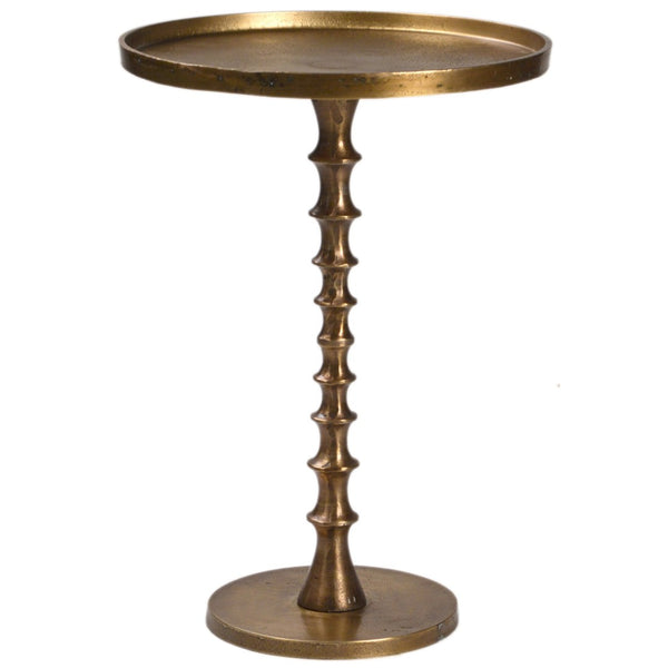 Karina Living Bradford Side Table - Antique Brass Finish, Lightweight Aluminum, Versatile Accent for Any Space DOV8130