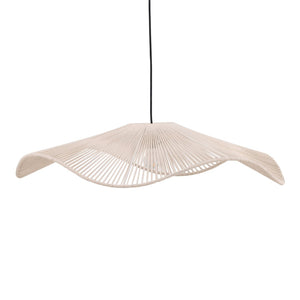 Karina Living Jackie Pendant Light in Cream - Coastal Charm with Handcrafted Woven Cotton & Sturdy Steel Frame DOV82007-CREM