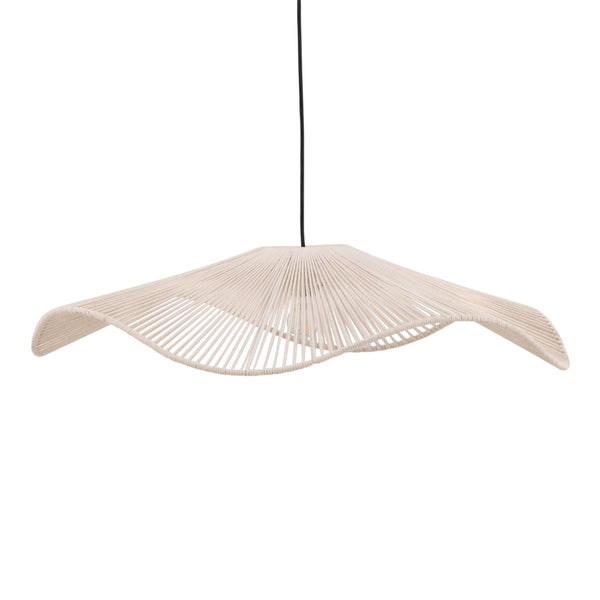 Karina Living Jackie Pendant Light in Cream - Coastal Charm with Handcrafted Woven Cotton & Sturdy Steel Frame DOV82007-CREM