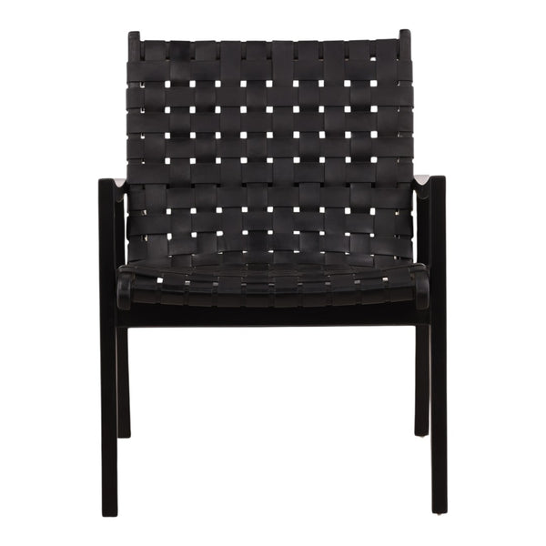 Karina Living Luisa Occasional Chair - Elegant Black Leather & Teak Wood Design for Modern Comfort & Style DOV83001-BLCK