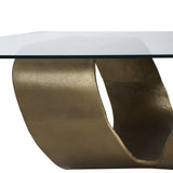 Dovetail Livianna Coffee Table Aluminum and Glass - Antique Brass 