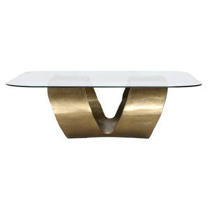 Dovetail Livianna Coffee Table Aluminum and Glass - Antique Brass 