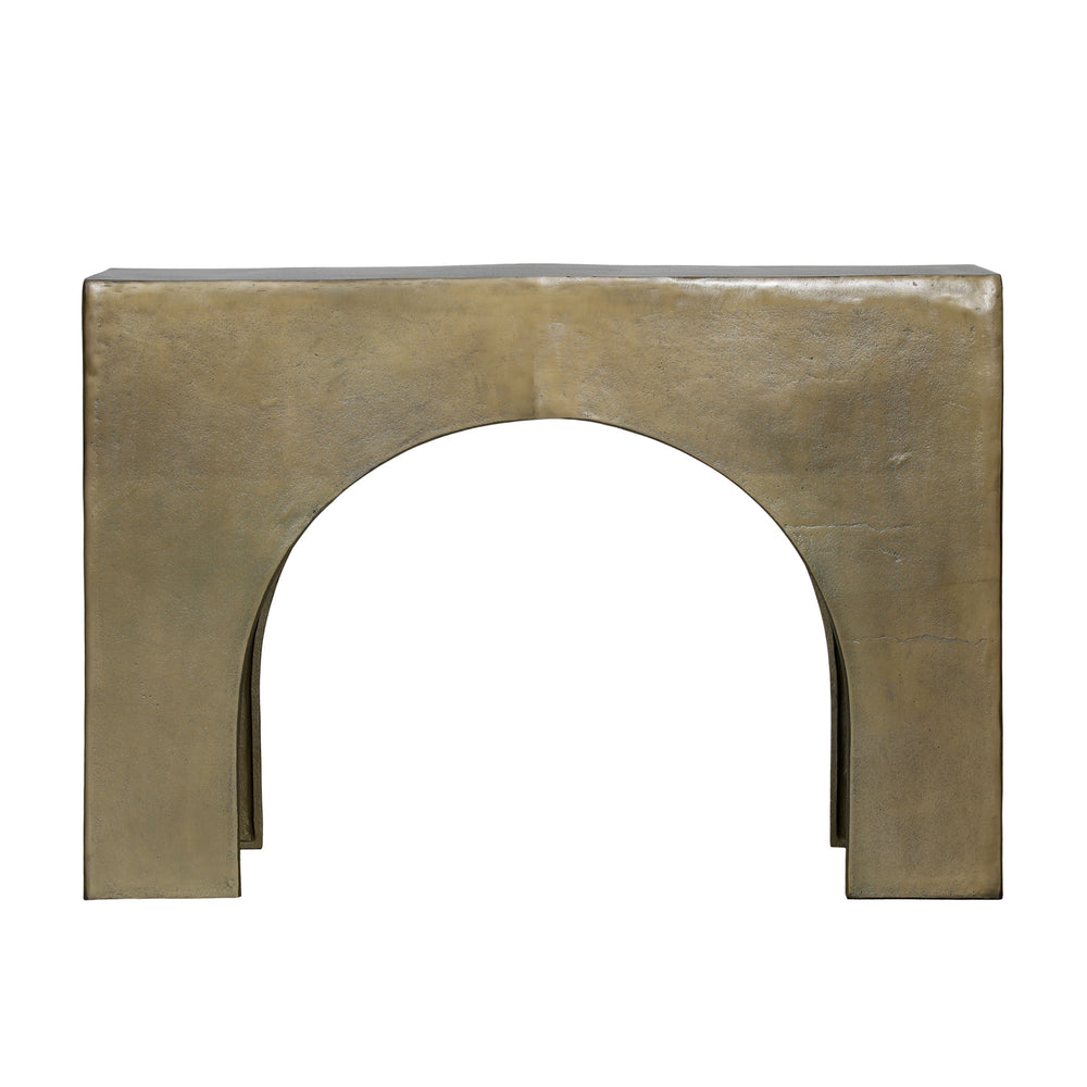 Dovetail Morris Console Table Antique Brass Aluminium DOV8448