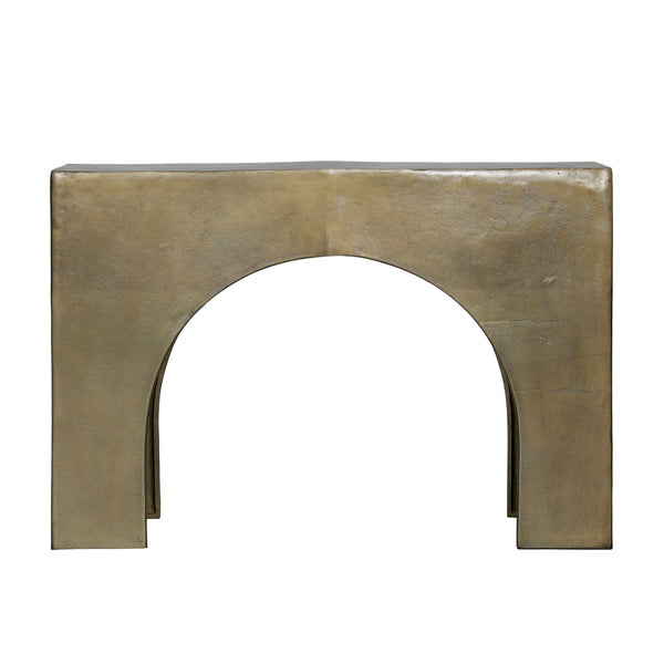Dovetail Morris Console Table Antique Brass Aluminium DOV8448