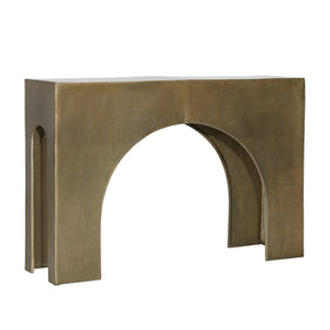 Dovetail Morris Console Table Antique Brass Aluminium DOV8448