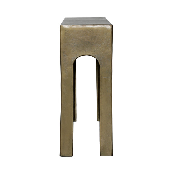 Dovetail Morris Console Table Antique Brass Aluminium DOV8448