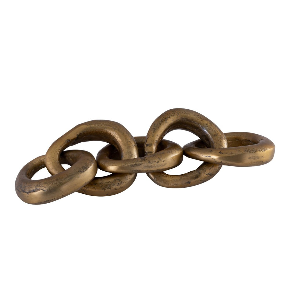 Karina Living Cairi Chain Links - Vintage Industrial Aluminum Decor with Antique Brass Finish for Stylish Home Accents DOV8488