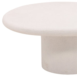 Karina Living Raul Coffee Table - Modern White Lightweight Concrete for Minimalist Living Room Elegance & Style DOV8797-WHIT