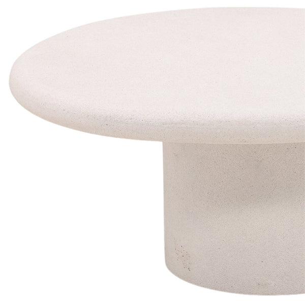 Karina Living Raul Coffee Table - Modern White Lightweight Concrete for Minimalist Living Room Elegance & Style DOV8797-WHIT