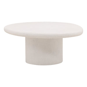 Karina Living Raul Coffee Table - Modern White Lightweight Concrete for Minimalist Living Room Elegance & Style DOV8797-WHIT
