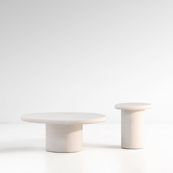 Karina Living Raul Coffee Table - Modern White Lightweight Concrete for Minimalist Living Room Elegance & Style DOV8797-WHIT
