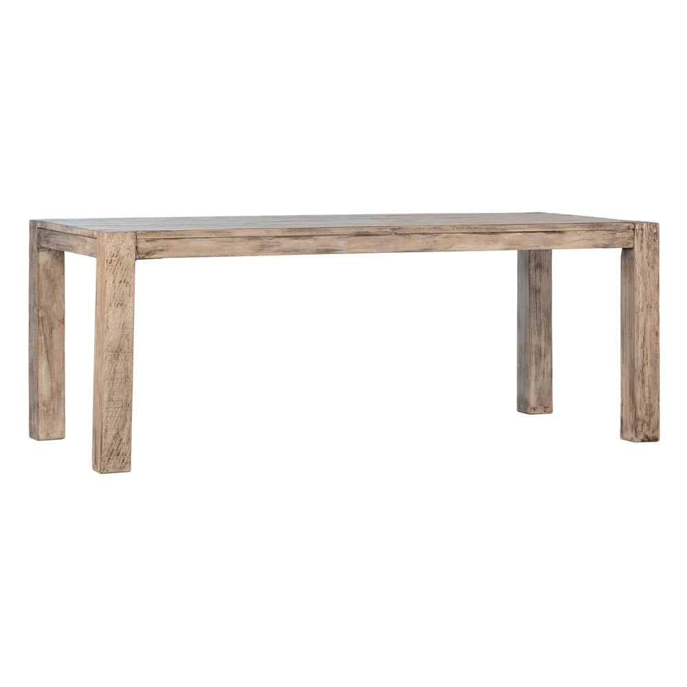 Dovetail Parson Dining Table Natural Warm Wash with Water Base Sealed Finish Reclaimed Pine Wood DOV963
