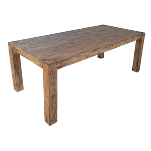 Dovetail Parson Dining Table Natural Warm Wash with Water Base Sealed Finish Reclaimed Pine Wood DOV963