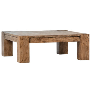 Dovetail Parson Coffee Table Antique Natural with Water Base Sealed Finish Reclaimed Pine Wood DOV972