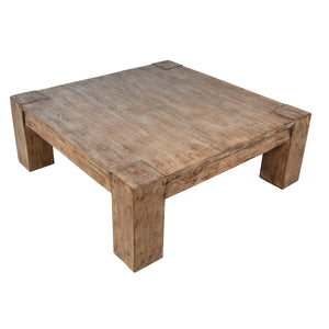 Dovetail Parson Coffee Table Antique Natural with Water Base Sealed Finish Reclaimed Pine Wood DOV972