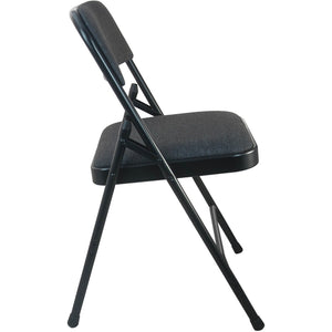 English Elm 2-Pack Advantage Padded Metal Folding Chair Set – Durable, Comfortable Seating for Events & Home Use Black Fabric/Black Frame DPI903F-BLKBLK-2