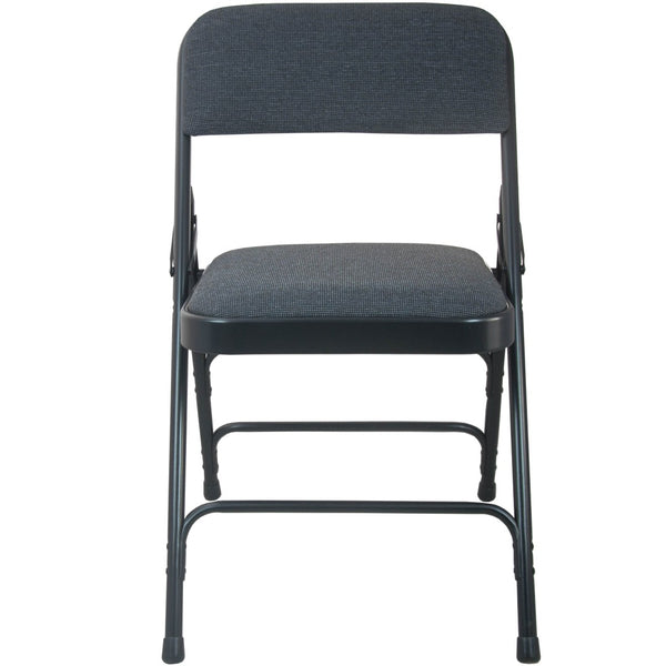 English Elm 2-Pack Advantage Padded Metal Folding Chair Set – Durable, Comfortable Seating for Events & Home Use Black Fabric/Black Frame DPI903F-BLKBLK-2