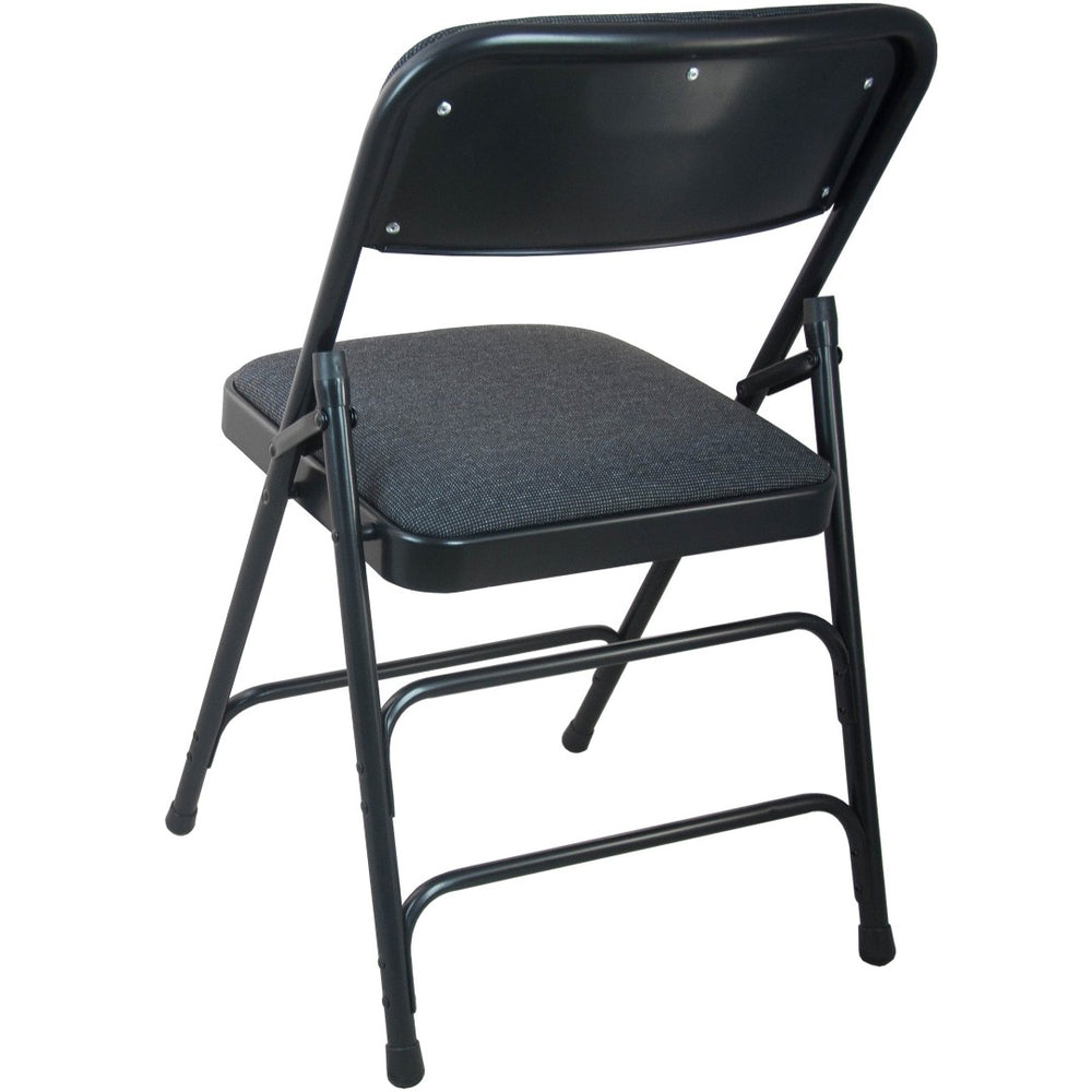 English Elm Advantage Durable Padded Metal Folding Chairs – Comfortable, Portable Seating for Events & Meetings Black Fabric/Black Frame DPI903F-BLKBLK