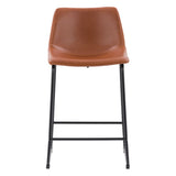 CorLiving Modern Mid Back Counter Height Brown Distressed Barstool - Set of 2 Brown DPU-811-B