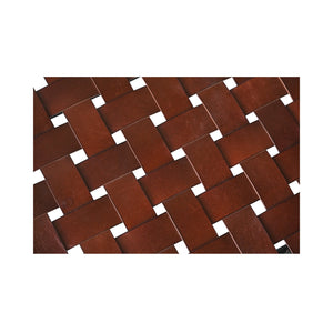 Moe's Home Selby Stool - Rustic Mango Wood Frame With Luxurious Buffalo Leather Seat For Timeless Charm Red Solid Mango Wood Frame,Buffalo Leather Seat Dr-1330-06