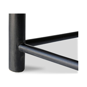 Moe's Home Selby Stool - Rustic Mango Wood Frame With Luxurious Buffalo Leather Seat For Timeless Charm Red Solid Mango Wood Frame,Buffalo Leather Seat Dr-1330-06