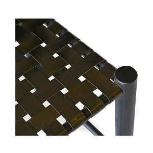 Moe's Home Selby Stool - Rustic Mango Wood Frame With Luxurious Buffalo Leather Seat For Timeless Charm Green Solid Mango Wood Frame,Buffalo Leather Seat Dr-1330-27