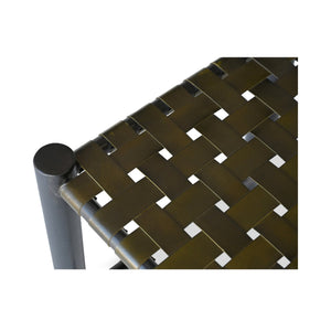 Moe's Home Selby Stool - Rustic Mango Wood Frame With Luxurious Buffalo Leather Seat For Timeless Charm Green Solid Mango Wood Frame,Buffalo Leather Seat Dr-1330-27