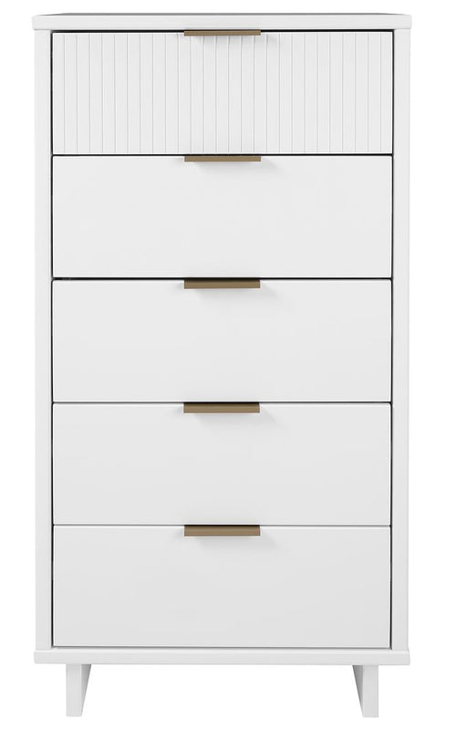 knee length dresses for ladies Basilea Tall Narrow Dresser with Five Pull-Out Drawers, Compact Storage  Solution for Bedroom, Living Room, or Hallway, Ideal for Organizing  Clothes, main image 0