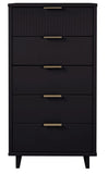 Manhattan Comfort Granville Modern Tall Narrow Dresser Black DR-5002