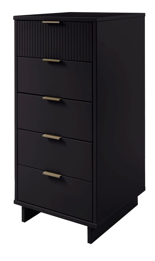 Manhattan Comfort Granville Modern Tall Narrow Dresser Black DR-5002