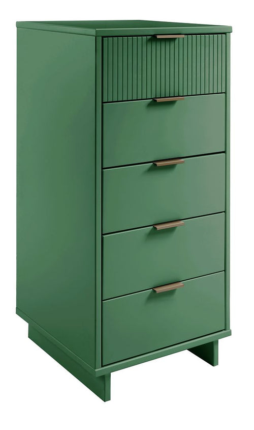 Granville Modern Tall Narrow Dresser with Vertical Ribbed Drawers for