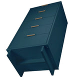 Manhattan Comfort Granville Modern Tall Narrow Dresser Midnight Blue DR-5004